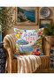 Italian Coast Themed Pink Printed Cushion Cover 43X43 cm - 8