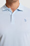 Men's Light Blue Regular Fit Polo Collar Basic T-Shirt 50324938-Vr003 - 6