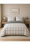 Line Patterned Double 200 X 240 Duvet Cover Set with Elastic Sheets