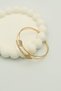 Gold Color Square Stone Zircon Detailed Open Cuff Women's Bracelet - 4