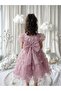 Dusty Rose 3D Butterfly Figured Balloon Short Sleeve Girls' Baby Girl Dress - 2