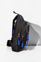 Men's Black-Blue, Water-Resistant, Multi-Pocket Cross-Shoulder and Waist Bag with Headphone and USB Ports, and Strap - 6