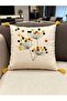 1 Pc) Punch Embroidered Cushion Cover with Tassels 43X43Cm - 3