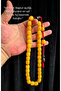 Güleç Natural Stone Mehmet Başkut Masterly Crafted Raw Faturan Barrel Cut Prayer Beads