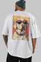 For Dog Lovers 5 White Oversize T-Shirt with Dog Print on the Back 100% Cotton Unisex Dog Lover Premium Design - 5