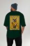 For Dog Lovers 62 Green Oversize T-Shirt with Back Dog Print 100% Cotton Unisex Dog Lover Premium Design - 5