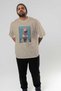 For Dog Lovers 40 Front Dog Printed Beige Oversize T-Shirt 100% Cotton Unisex Dog Lover Premium Design - 7