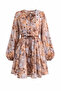 Wooden Beaded Coffee Mini Dress