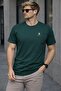 Men's Nefti Green Lycra Single Jersey Fabric Crew Neck Short Sleeve T-Shirt