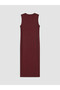 Nevavm Oval Neck Ribbed Bodycon Dress with a Difference - 7