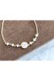 White Enamel Clover Detailed Zircon Stone Fine Bracelet. - 2