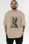 For the Love of Dogs 49 Dog Printed Beige Oversize T-Shirt 100% Cotton Unisex Dog Lover Premium Design - 2