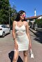 Lace Detailed Adjustable Strap Ribbed Mini Dress - 4