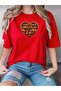 Women's Heart Library Print Design Tshirt