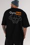 Gym Hub Oversize Back Printed Black T-Shirt 100% Cotton Streetwear Premium Comfortable Fit - 6
