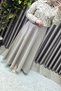 Women's Clothing Plus Size Mevlana Model Side Zipper Crepe Satin Solid Color Skirt - 7