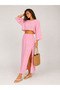 Raw Linen Bohemian Blouse Skirt Set - 2
