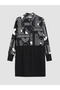 Black High-Neck Patterned Women's Hijab Swimsuit - 2