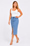 Women's Plus Size Blue, 5-Pocket, Front Slit Denim Skirt 65N39552 - 5