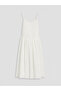Lcw Modest White V-Neck Rope Strap Brode Dress - 5