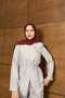 Premium Quality Strawberry Fabric Suit with Gold Button Detail and Thin Belt - 3