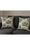Green Duck Fabric French Peasants Patterned Decorative Throw Pillow Cover - Dowry Set of 2 - 4