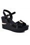 D26Ys-5390 Leather Women's Sandals with Filled Heel