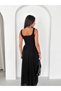 Lace Textured Square Neck Midi Dress Elegant Women's Summer Dress - 6
