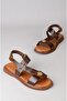 Seç C319 Genuine Leather Women's Sandals (Sole: 2 cm) Dark Brown - 6