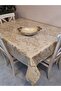 مفرش طاولة من مادة PVC قابل للمسح مستورد - مفرش طاولة من مادة PVC بمظهر قماشي مع قاعدة مانعة للانزلاق - 4