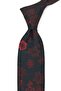 Red Navy Blue Floral Pattern Classic Tie with Handkerchief Kk13713 - 3