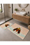 Pink Dog Patterned Non-Slip Base Bath Mat Set of 2 Pastel Children's Bath Rug - 8