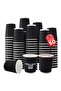 Disposable Coffee Cups, Black Ripple Wall Insulated Paper Cups, 12 oz, 50 Pack, Hot and Cold Beverage Cups for Office/Party/Cafe