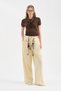 Women's Linen Fabric Design with Detachable Belt and Wide Leg Pants - 5