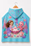 Girl's Mermaid Tea Party Patterned Hooded Beach Poncho Children's Towel Poncho - 3