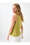 Oil Green Round Neck Woven Blouse - 4