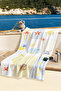 Mediterranean Tropical Striped Beach Towel - Marine Pastel Yellow Blue Quick-Dry Microfiber Towel Coverlet - 4