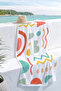 Modern Geometric Abstract Beach Towel - Bohemian Mediterranean Pastel Color Quick Dry Microfiber Towel Coverlet - 2