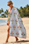 Striped Floral Bohemian Beach Towel - Mediterranean Style Blue Red Quick-Dry Microfiber Towel - 6