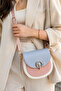 Powder Bebe Blue Women's Round Buckle Cross Strap Shoulder Bag Daily Stylish Use Saddle Model - 6