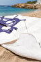 Striped Ship's Wheel Marine Beach Towel - White Navy Blue Nautical Pool Sea Bath Beach Cover - 5