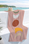 Minimalist Moon Phases Bohemian Beach Towel - Modern Geometric Powder-Tone Quick-Dry Towel Coverlet