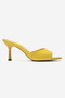 Women's Pointed Toe Thin Heeled Stylish Daily Slippers Sama Yellow Patent Leather - 3