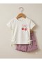 Cherry Printed Shorts for Girls 3/4/5/6/7 Y Girls Pink - 2