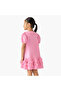 Peter Pan Collar Short Sleeves Drop Waist Dress with Ruffle Design - 3