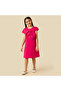 Round Neck Cap Sleeves Dress with Bow Accent - 2