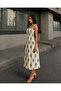 Patterned Strappy Gipeli Cotton Midi Dress - 3