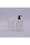 Striped Countertop Soap Dispenser Set - Luxury Liquid Soap Dispenser and Toothbrush Holder Set - 3