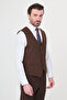 Textured Slim Fit Classic Men's Vest Brown - 40955.26Y - 4