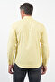 Yellow Buttoned Collar Long Sleeve Slim Fit Cotton Shirt 1004260235 - 5